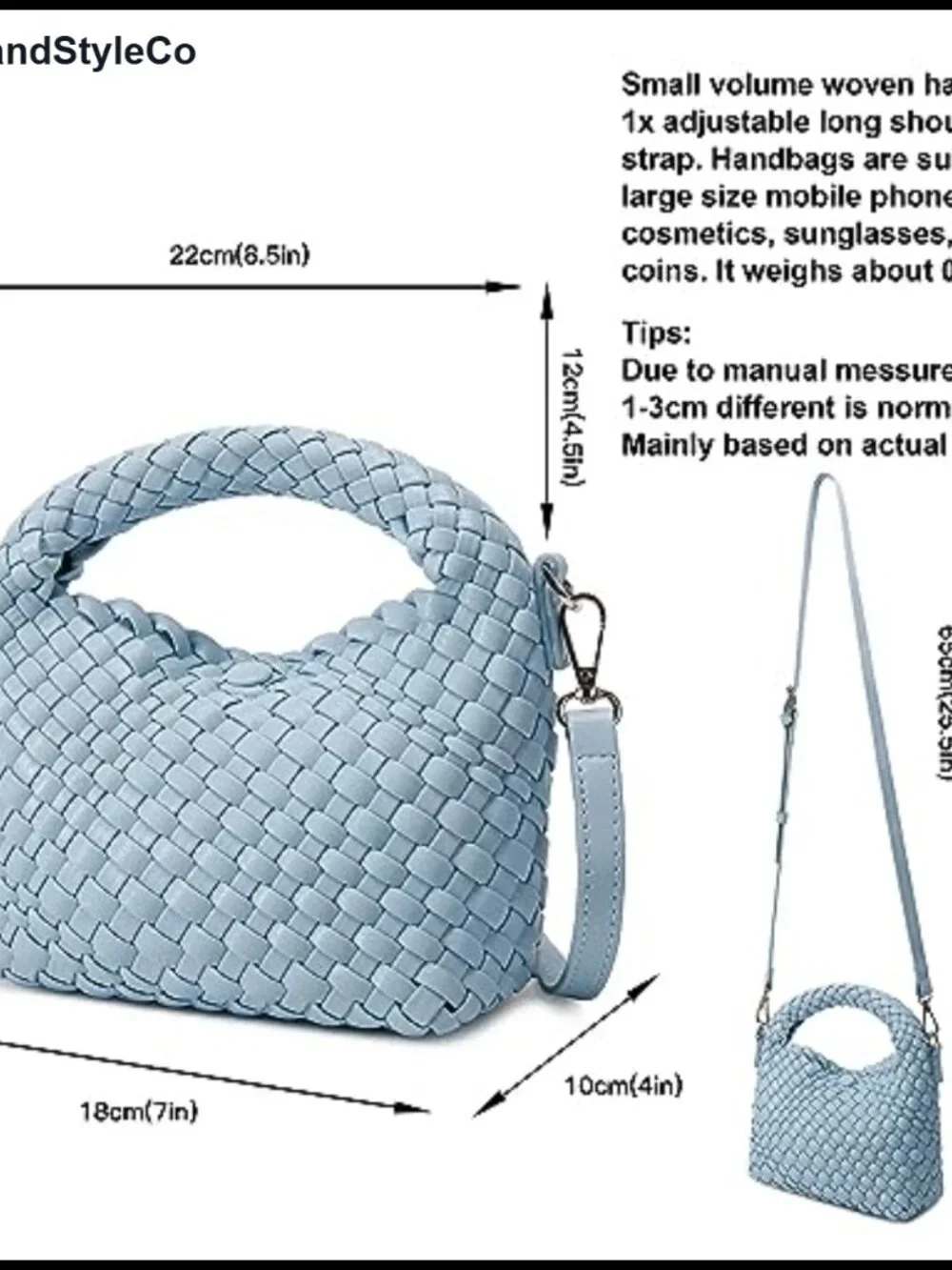 Faux Leather Woven Hobo Bag Mini Crossbody Tote Handmade Shoulder Bag